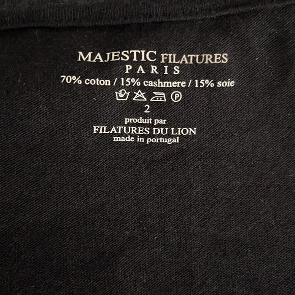 Majestic Filatures Metallic Long-Sleeve V-Neck Tee size 2 - Picture 10 of 10